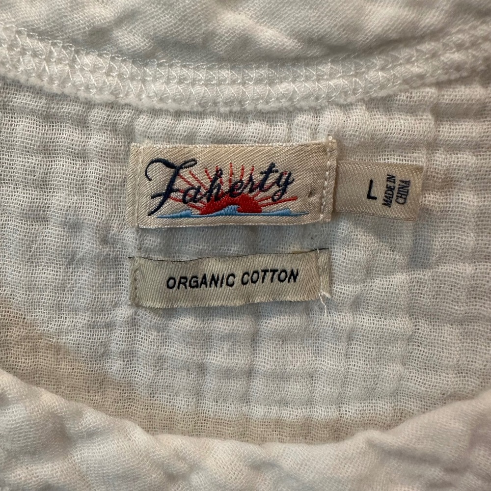 Faherty White Ribbed Scoop Neck Tank Top - Picture 5 of 13